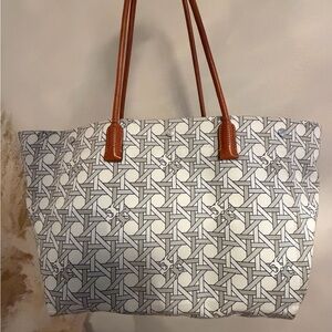 Tory Burch White and Brown Shoulder Bag